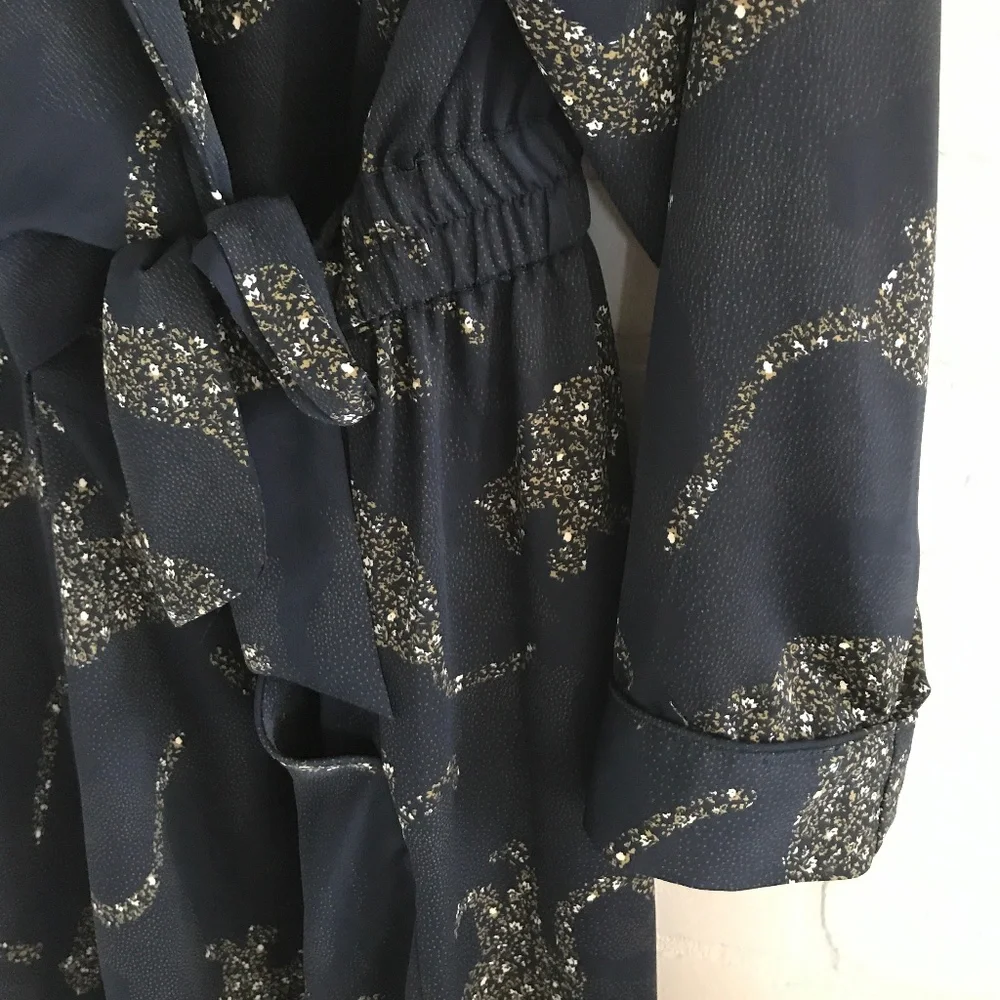 Addition Elle - Navy Leopard Print Jumpsuit with pockets - Plus Size 20 - Picture 2 of 8